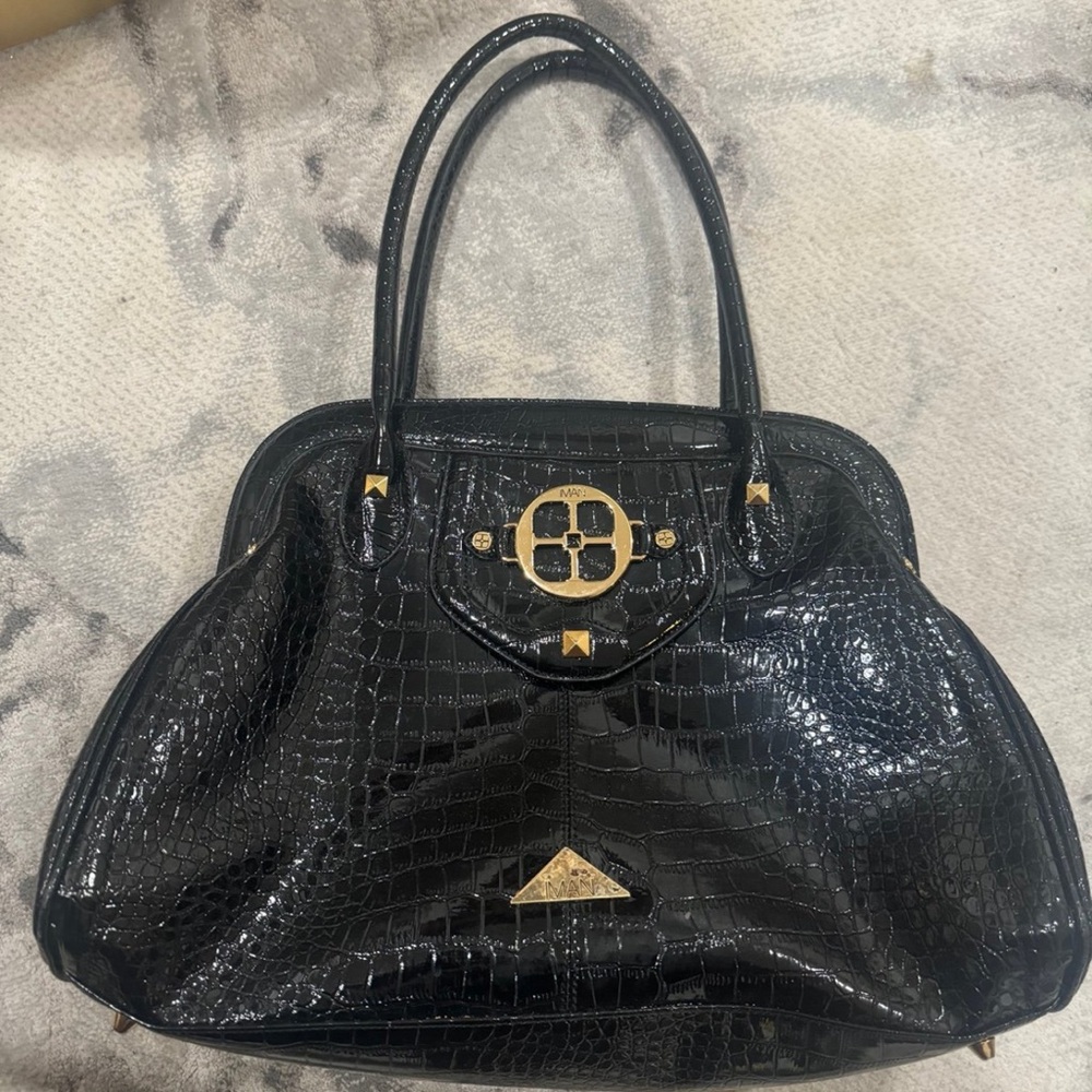 IMAN black & gold purse
